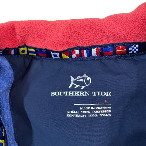 Southern Tide Men's Vest Size Large Blue Fleece Zip-Up Shell Beach Vacation - Picture 2 of 5